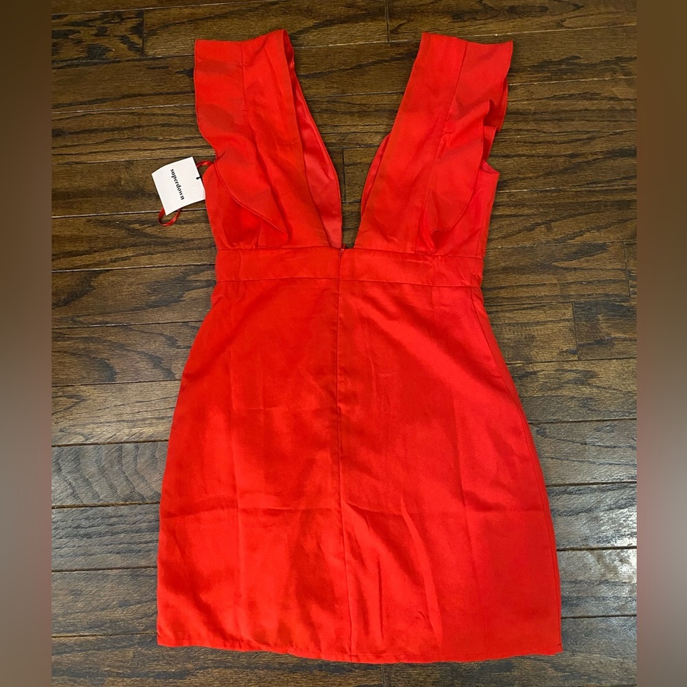 Little Red Dress from Revolve- Harlow Mini Dress in Red Superdown - Picture 3 of 7